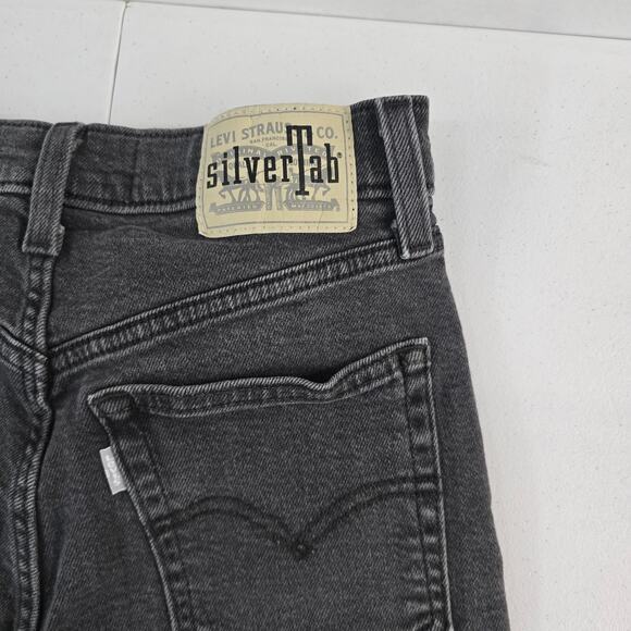 Levi's silver tab womens mom jean gray/black denim 27x27 6163 - Picture 3 of 12